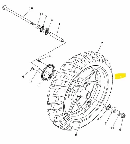 RUEDA DELANTERA FUNDIDA B8R-F5168-00-P1 ORIGINAL PARA YAMAHA ZUMA 125 2022-2025 Foto 2 de 2