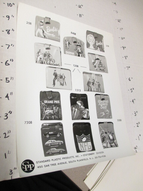 Mattel SPP 1960s salesman photo vinyl wallet BARBIE Grand Prix NFL Secret Agent