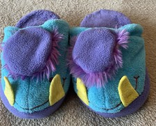 Kids Blue/purple Novelty Stompeze Slippers Up  To Sz 12 VGC