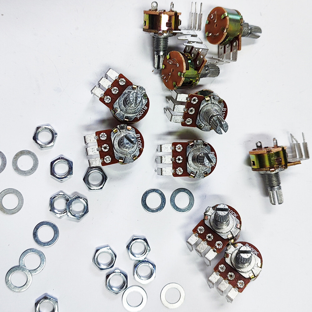 ROWITA Potentiometer 2PCS Single Potentiometer WH148 B10K B50K B100K B500K Small Bent Foot with