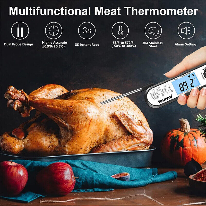 Meat Thermometer Instant Read Digital Kitchen Grill Cooking BBQ Baking Food US-image