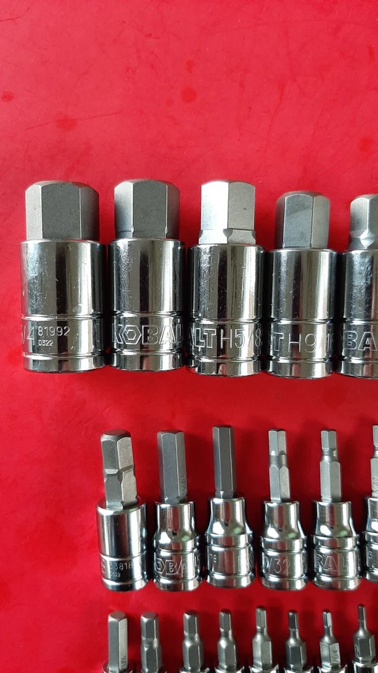 NEW KOBALT TOOLS 25pc 1/4" 3/8" 1/2" Drive SAE Hex Bit Driver Socket Set - Image 4 of 4