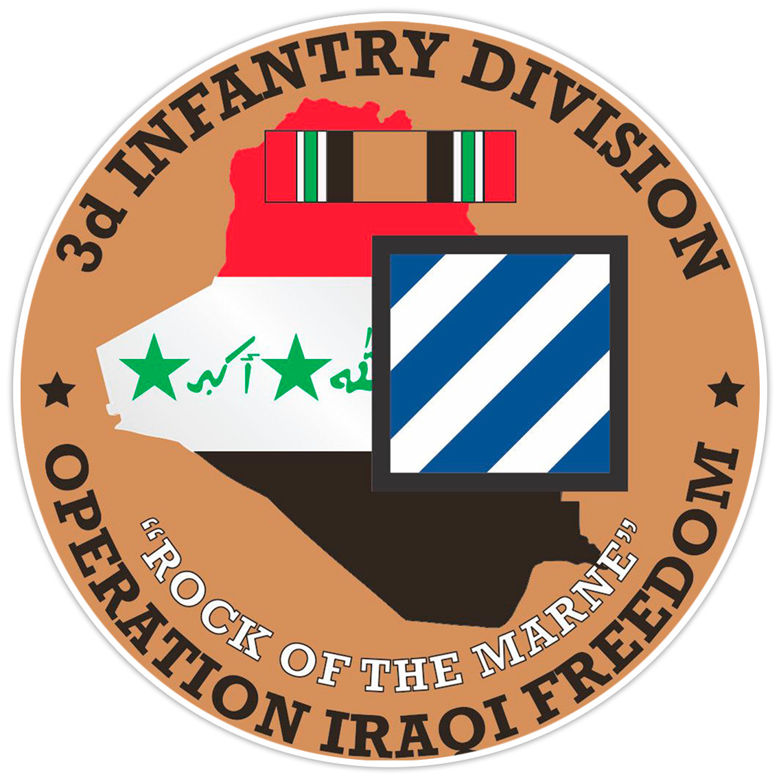 3rd Infantry Division Operation Iraqi Freedom Bumper Sticker Military Decal 5"