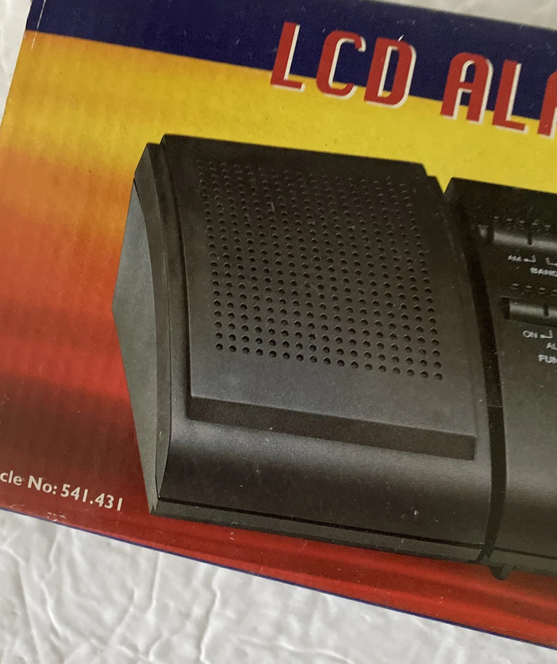 LCD ALARM CLOCK RADIO WITH DETACHABLE SPEAKERS BLACK 10.5” LONG X 4” WIDE NEW !! - Image 3 of 4