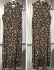 Susan Bristol Size 6 Pullover Sleeveless Floral Branches Black Holiday Dress