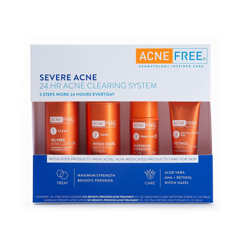 Aknefreies 24-Stunden-Clearing-System für hartnäckige Akne, 4-stufige Routine K