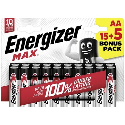 Energizer Max Mignon (AA)-Batterie Alkali-Mangan  1.5 V 20 St.