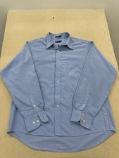 Chaps Mens XL Light Blue Wrinkle Free Oxford Dress Shirt 17-17.5" 36/37"