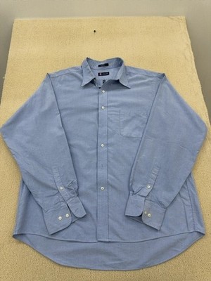 Chaps Herren XL hellblau faltenfrei Oxford Hemd 17-17,5'' 36/37''