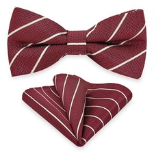 Men Bow Tie Pocket Square Set Handkerchief Wedding Party Formal Tuxedo M-S-B6BT