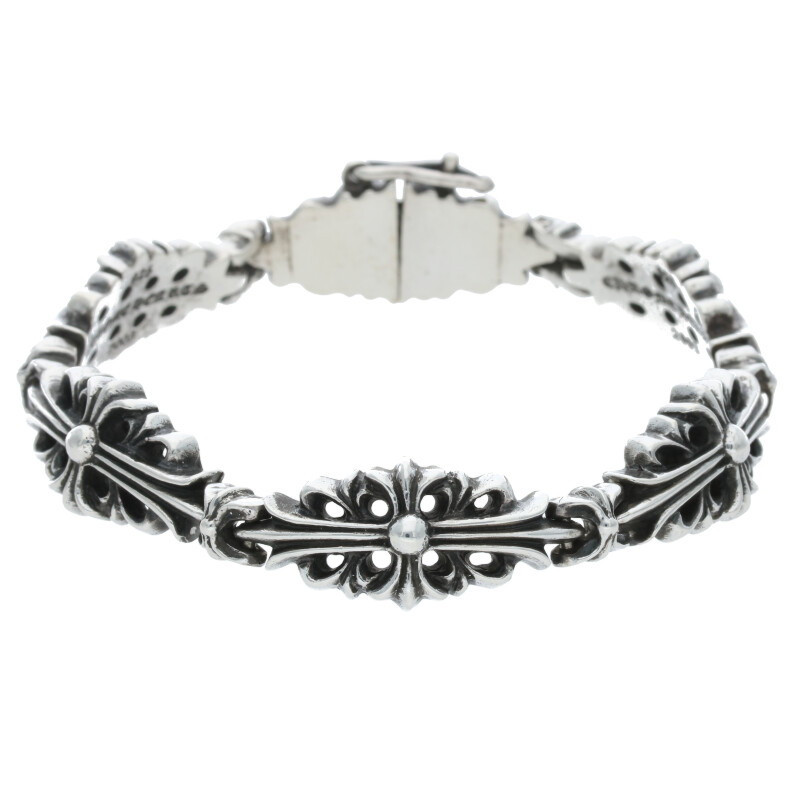Chrome Hearts Size 5Link Flrl Crs Link Floral Cross Silver Chrome Hearts Size 5Link Flrl Crs Link Floral Cross Silver