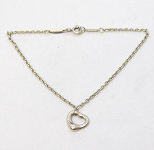 Elsa Peretti Tiffany & Co Sterling Silver Heart Charm Bracelet Vintage