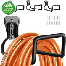 Metal Garden Hose Holder Wall Mounted Sturdy Hose Reel Hooks 3 Pack