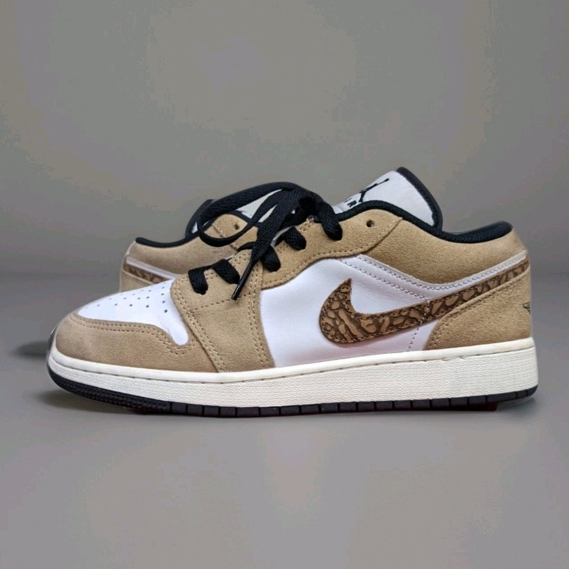 Nike Air Jordan 1 Low SE Brown Elephant Size 6.5y GS, 8 Women's Vintage Sneakers