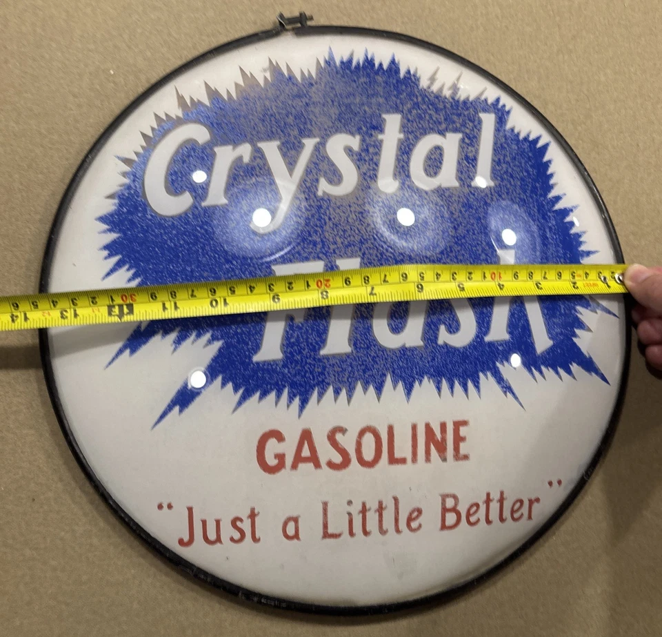 老式水晶闪光灯燃气泵地球灯玻璃镜头车库油标志 — 第 4/4 张图片