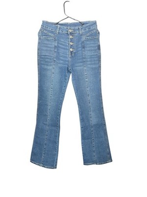 Women s Button Up Blue Jeans, Size L, Cute Fashion, Style 92459