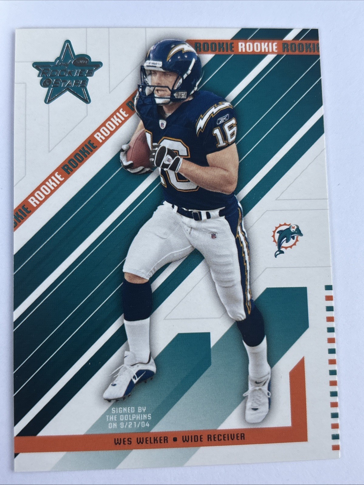 2004 Leaf Rookies & Stars 185 Wes Welker Rookie Patriots!!