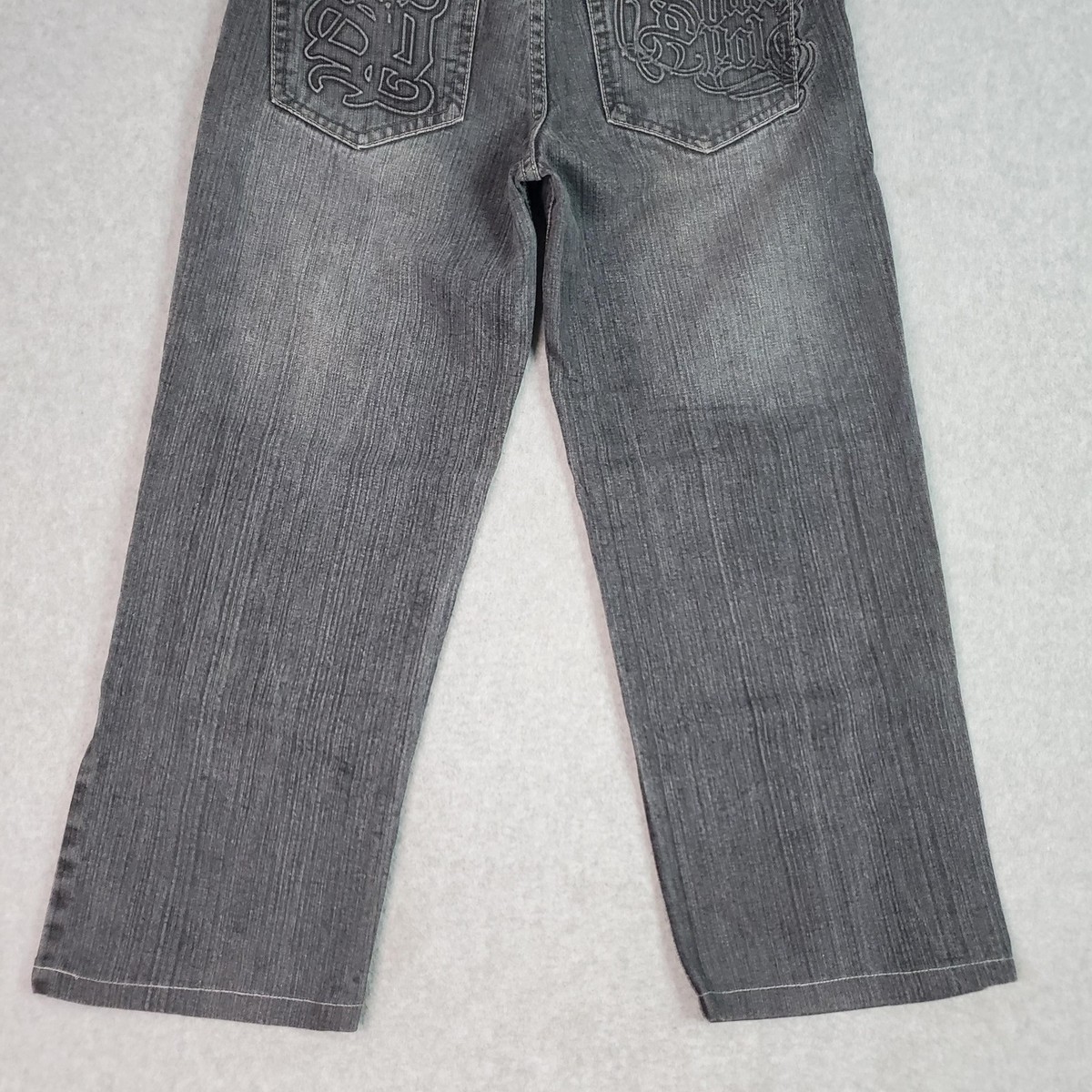 Southpole Jeans Mens 32x26 Gray Charcoal Wash Relaxed Straight