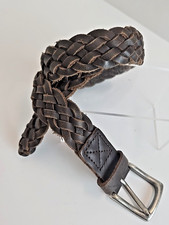 GAP Braided Leather Belt Dark Brown Metal Buckle Size Small 30"