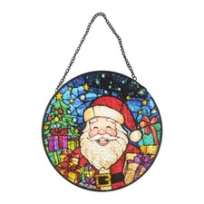 Santa Suncatcher Stained Glass Look Acrylic Window Hanging Christmas Decor Gift