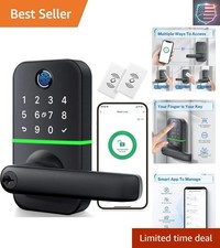 Keypad Smart Door Lock with Handle: Keyless Entry Fingerprint Lock - Digital ...