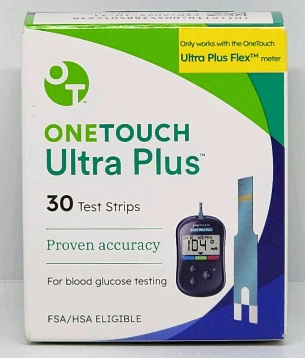 OneTouch Ultra Plus Blood Glucose Test Strips - 30 Test Strips - Exp: 04/2027