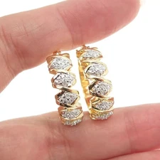 2 Ct Round Cut Simulated Diamond Clip On Hoop Earrings In 14k Yellow Gold Plated