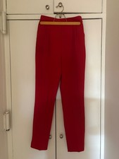 ASOS red tapered long trousers
