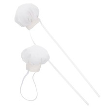 2pcs Mini Chef Cap For Dolls: White Cooking Hat With Ribbon & Elastic Band