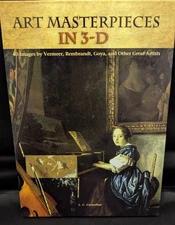 ART MASTERPIECES IN 3-D. NEW Hardcover. 40 Images By Great Artists! FREE SHIP!