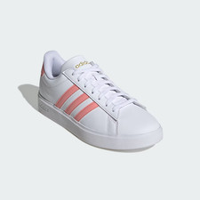 Size 6.5 - Adidas Grand Court 2.0 White/Semi Pink Spark
