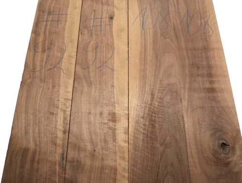 2X Righe Di Noce Curly In Legno Tonale 108X13-14Cm X 24Mm #108 - Bild 2 von 7
