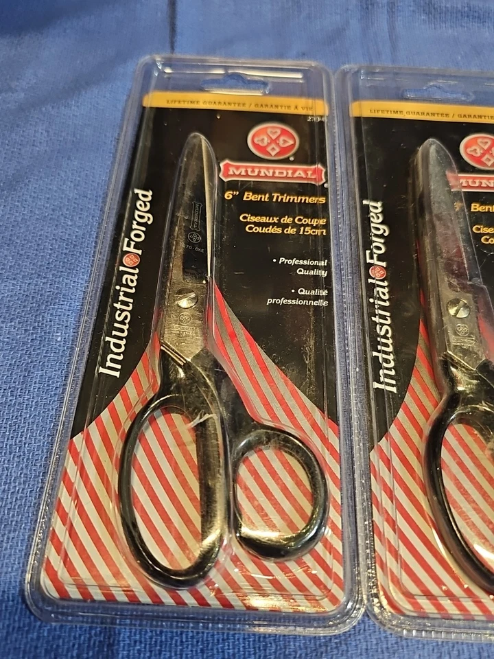 2 NEW MUNDIAL 270-6 BENT TRIMMER DRESSMAKER SHEAR SCISSOR 6" - Image 2 of 3