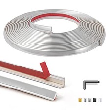 20ft Outside Vinyl Corner Trim Peel and Stick for Tile and Glittery Silver