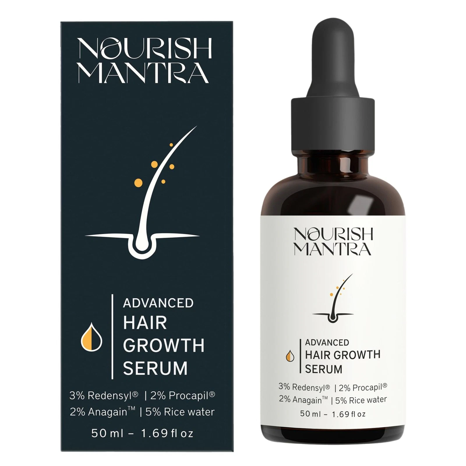 Advanced Hair Growth Serum 50ml, 3% Redensyl, 2% Anagain, 2% Procapil, 5% Ric...