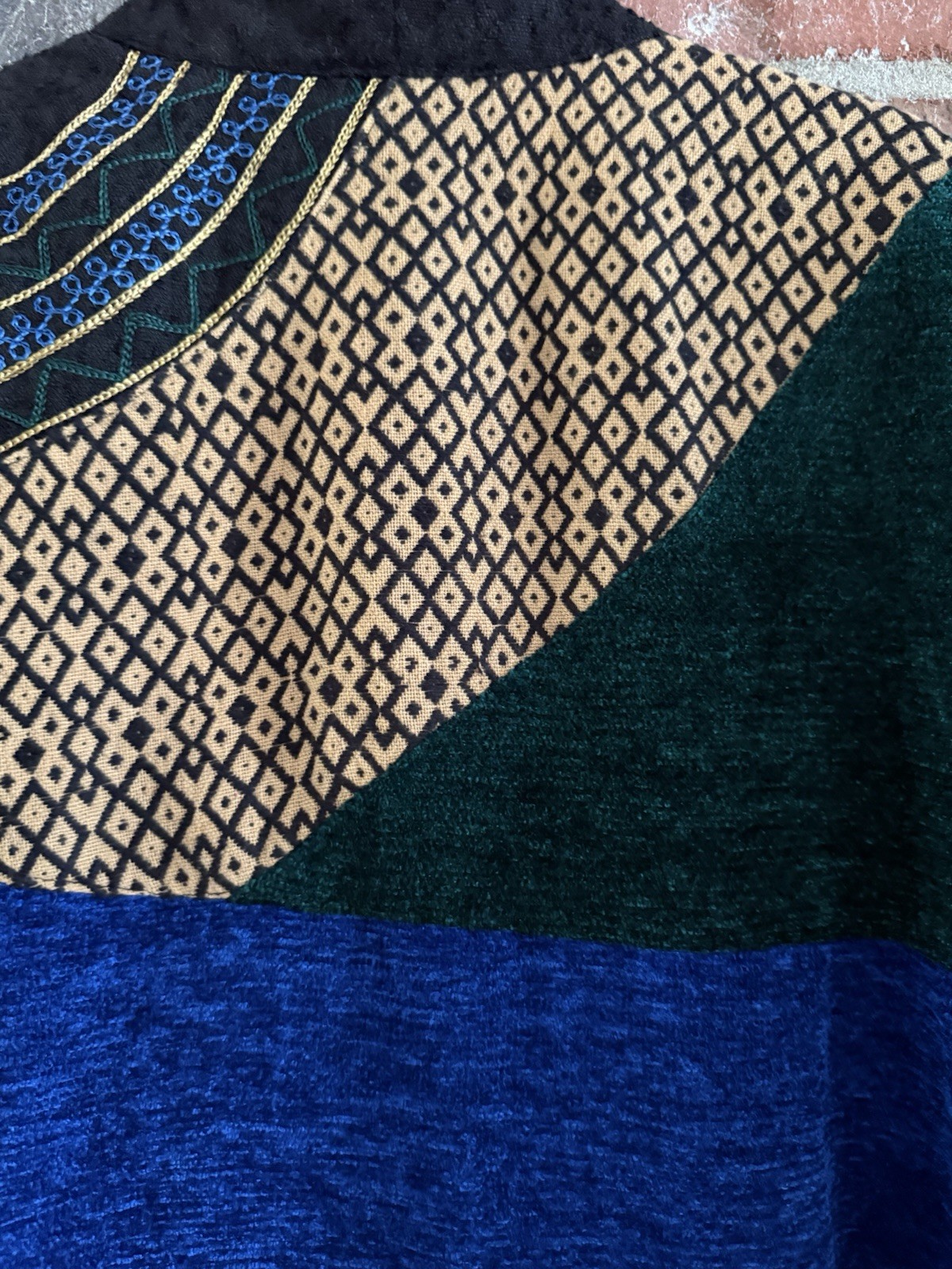 Indigo Moon Jacket Chic Floral Patchwork Funky Ar… - image 13