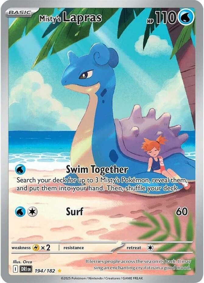 NM-Mint Misty's Lapras - 194/182 - Illustration Rare Pokemon Destined Rivals