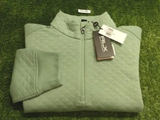 Ralph Lauren RLX Quilted Quarter-Zip Golf Pullover C.C. Logo Faded Mint Large