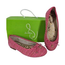 SAM EDELMAN KIDS  FELICIA  BALLET FLATS   PINK BOUCL    SIZE 13M   CHARM DETAIL
