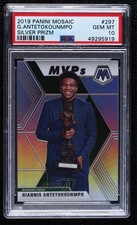 2019-20 Panini Mosaic MVPs Silver Prizm Giannis Antetokounmpo PSA 10 GEM MT ow1