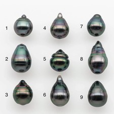9-10mm Tahitian Pearl with High Luster and Natural Color, One Piece Undrilled f