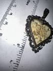 Antique Edelweis Pendant  Heart Shaped Frame  As Is — photo 8