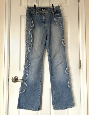 ESCADA Vintage 2000s Y2K Women s Jeans with embroidered denim patch design