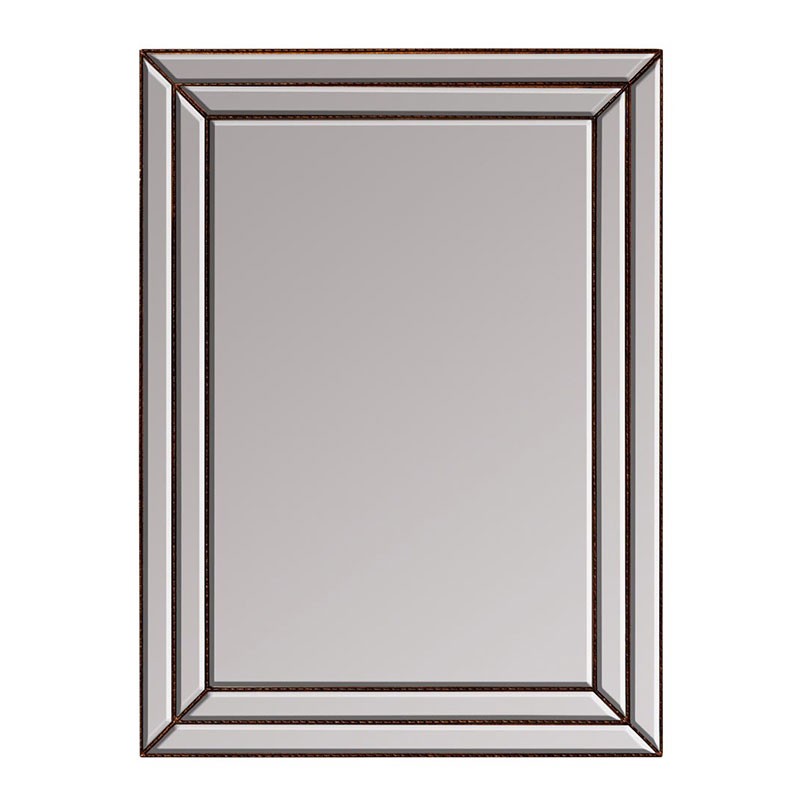 Miroir rectangulaire bords biseautés 74x100cm grand miroir mural moderne