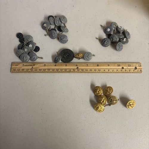 50 USN United States Navy Buttons - Including 6 Made by Waterbury Button Company