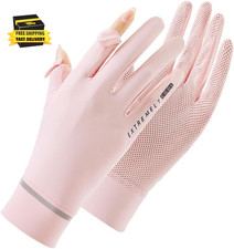 Summer Sunblock Gloves for Women Men - Long Ice-Silk Gloves Fashion Non Slip Dri