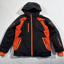 Spyder Leader Insulated Ski Jacket Black/Orange Kids 8 Pre-Owned