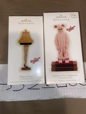 2 A Christmas Story Ralphies Pink Nightmare Leg Lamp Hallmark Keepsake Ornament