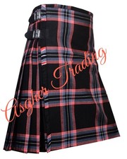Black Magic Tartan 8 Yard Kilt - 16 OZ Tartan Men Traditional Kilts Custom Size