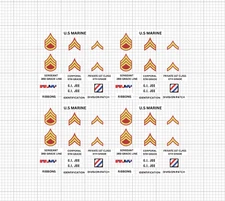 Vintage/Classic Style Reproduction Gi Joe US Marines Rank, Name and Unit Patches